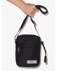 schwarze Leder Umhängetasche von Moschino