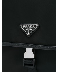 schwarze Leder Umhängetasche von Prada