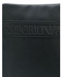 schwarze Leder Umhängetasche von Emporio Armani