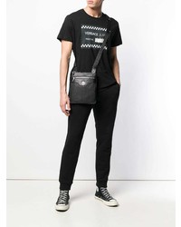 schwarze Leder Umhängetasche von Versace Jeans