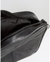 schwarze Leder Umhängetasche von Reclaimed Vintage