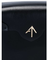 schwarze Leder Umhängetasche von Manu Atelier