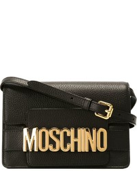 schwarze Leder Umhängetasche von Moschino