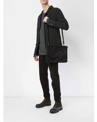 schwarze Leder Umhängetasche von Ann Demeulemeester