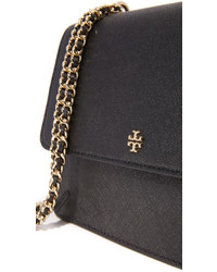 schwarze Leder Umhängetasche von Tory Burch