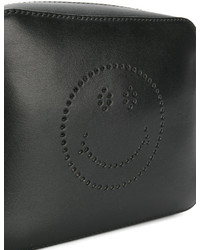 schwarze Leder Umhängetasche von Anya Hindmarch