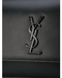 schwarze Leder Umhängetasche von Saint Laurent