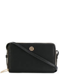 schwarze Leder Umhängetasche von Tory Burch