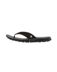 schwarze Leder Zehensandalen von Hurley