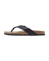 schwarze Leder Zehensandalen von Pier One