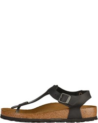 schwarze Leder Zehentrenner von Birkenstock