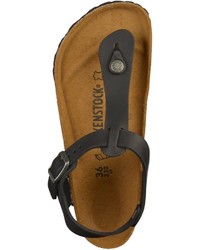 schwarze Leder Zehentrenner von Birkenstock