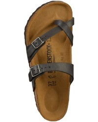 schwarze Leder Zehentrenner von Birkenstock