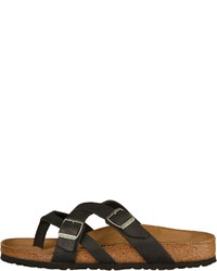 schwarze Leder Zehentrenner von Birkenstock