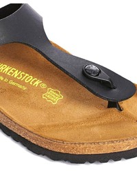 schwarze Leder Zehentrenner von Birkenstock