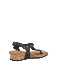 schwarze Leder Zehentrenner von Papillio by BIRKENSTOCK