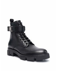 schwarze Lederarbeitsstiefel von Givenchy