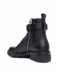 schwarze Lederarbeitsstiefel von Givenchy