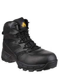 schwarze Lederarbeitsstiefel von Amblers Safety