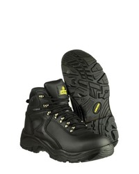 schwarze Lederarbeitsstiefel von Amblers Safety