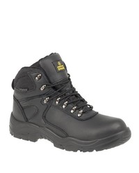 schwarze Lederarbeitsstiefel von Amblers Safety