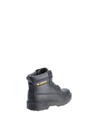 schwarze Lederarbeitsstiefel von Amblers Safety