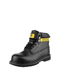 schwarze Lederarbeitsstiefel von Amblers Safety