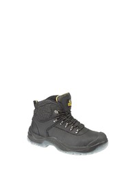 schwarze Lederarbeitsstiefel von Amblers Safety