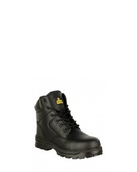 schwarze Lederarbeitsstiefel von Amblers Safety