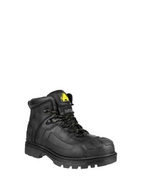 schwarze Lederarbeitsstiefel von Amblers Safety