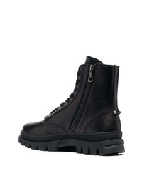 schwarze Lederarbeitsstiefel von Neil Barrett