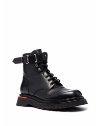 schwarze Lederarbeitsstiefel von DSQUARED2