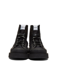 schwarze Lederarbeitsstiefel von Givenchy