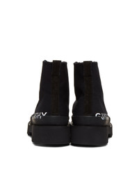 schwarze Lederarbeitsstiefel von Givenchy