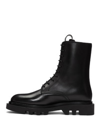 schwarze Lederarbeitsstiefel von Givenchy