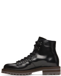 schwarze Lederarbeitsstiefel von Common Projects