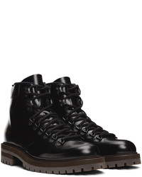 schwarze Lederarbeitsstiefel von Common Projects