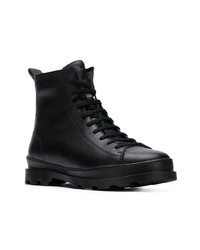 schwarze Lederarbeitsstiefel von Camper