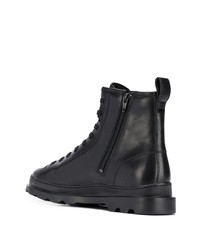 schwarze Lederarbeitsstiefel von Camper