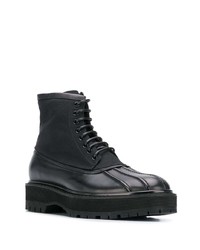 schwarze Lederarbeitsstiefel von Givenchy