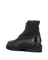 schwarze Lederarbeitsstiefel von Givenchy