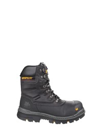 schwarze Lederarbeitsstiefel von Caterpillar