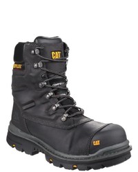 schwarze Lederarbeitsstiefel von Caterpillar