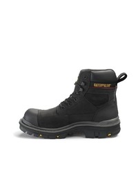 schwarze Lederarbeitsstiefel von Caterpillar