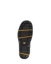 schwarze Lederarbeitsstiefel von Caterpillar