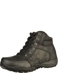 schwarze Lederarbeitsstiefel von Caterpillar