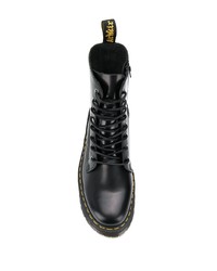 schwarze Lederarbeitsstiefel von Dr. Martens