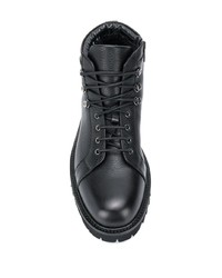 schwarze Lederarbeitsstiefel von Baldinini