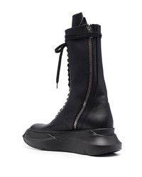 schwarze Lederarbeitsstiefel von Rick Owens DRKSHDW