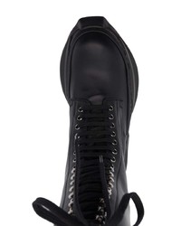 schwarze Lederarbeitsstiefel von Rick Owens DRKSHDW